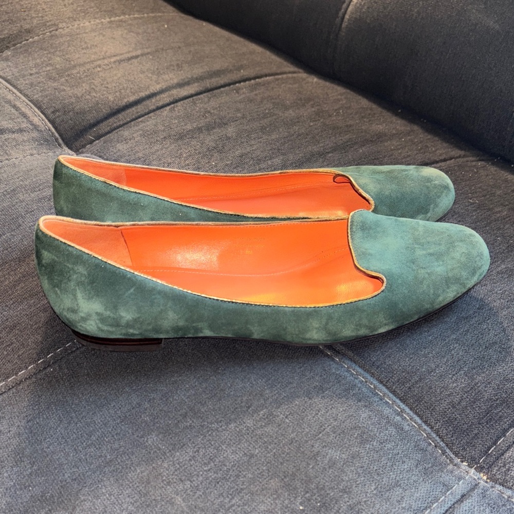 Via Spiga Green Suede Loafers - Picture 6 of 9